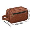 Business Travel Portable Men's Toiletry Bag Fashion Retro Leather Thickened Cosmetic Bag Handbag