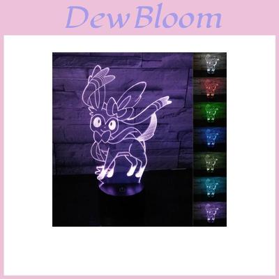New Pokemon Go 3d Sylveon Night Light With Stunning 7 Color Change Led Desk Lamp