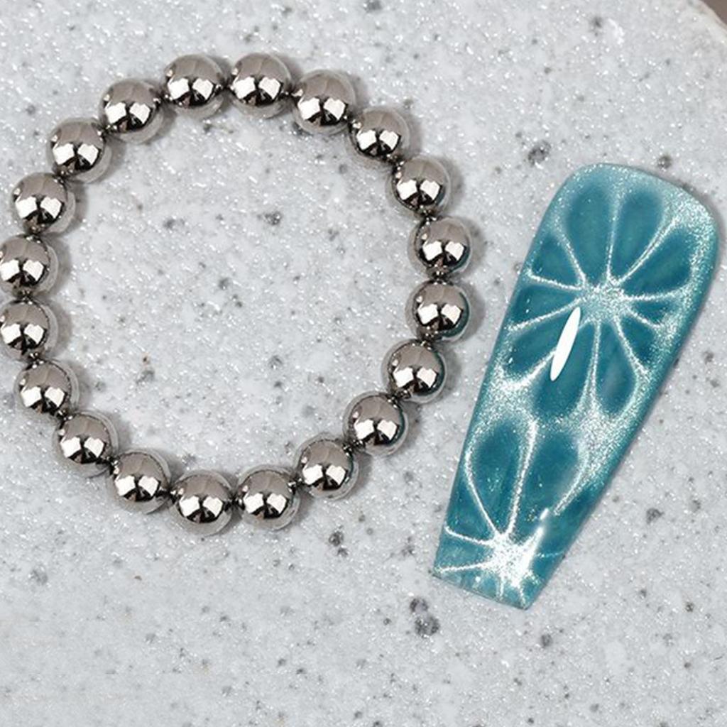 20pcs Water Ripples Cat Eyes Magnet Beads Ocean Style Magnetic Round Ball Nail Gel Polish 3D Strip Effect Manicure Art Tools