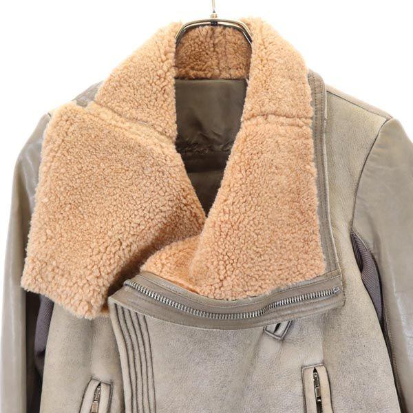 Rick Owens Sheepskin Leather Riders jacket USA10 Gray Back bore Women Used
