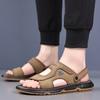 Fashion Designer New Leather Hollow Platform Slip-on Outdoor Beach Men's Sandals Summer Fashion Soft Sole Casual Man Shoes