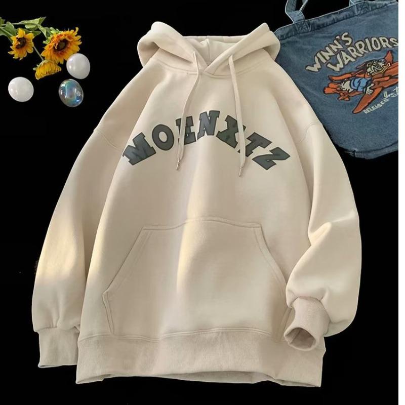 

Новый осенне-зимний пуловер с капюшоном High Street Velvet для мужчин и женщин — модный повседневный наряд для пары M абрикосовый