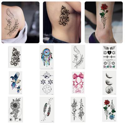 Mode Unisex Blume Fuchs Feder Dreamcatcher Körper Arm Temporäre Tattoo Aufkleber