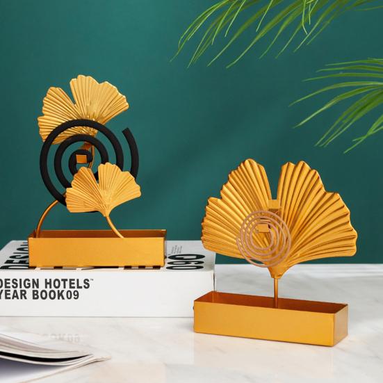 Mosquito Coil Holder Exquisite Leaf Shape Iron Creaive Incense Burner Case for Home
