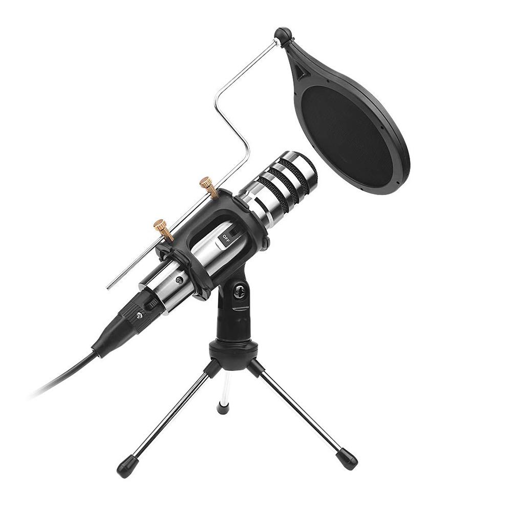 

Многофункциональный конденсаторный микрофон, комплект микрофона для записи, разъем 3,5 мм, шумоподавление, прозрачный, нет чёрный