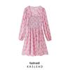 2025 Spring Women's European & American Style Fashionable Waist-Hugging Vacation Swing Dress