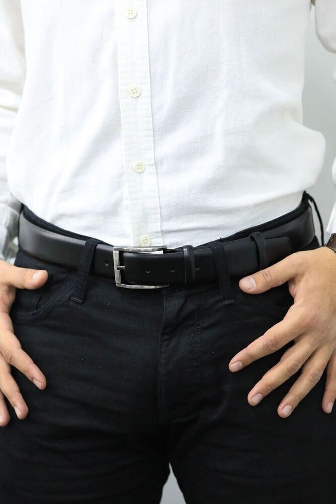 

Guard Opening Black Classic Leather Men s Belt - 3.5 Cm 37 чорний