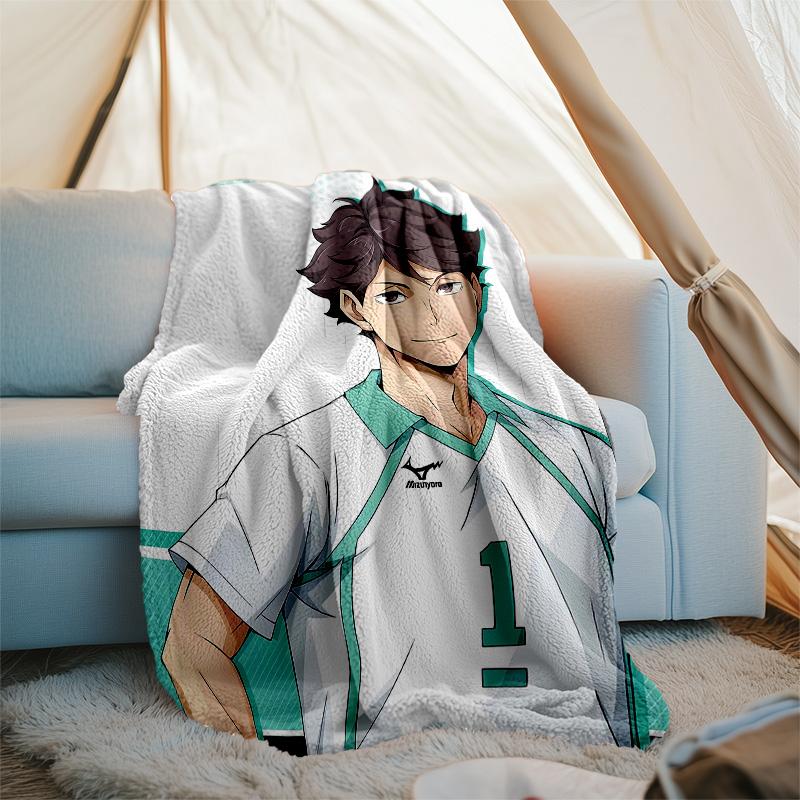 1pc Oikawa Tooru2 Theme Blanket - Digital Print, Polyester, Cozy for All Seasons, Perfect for Outdoor, Camping, and Travel