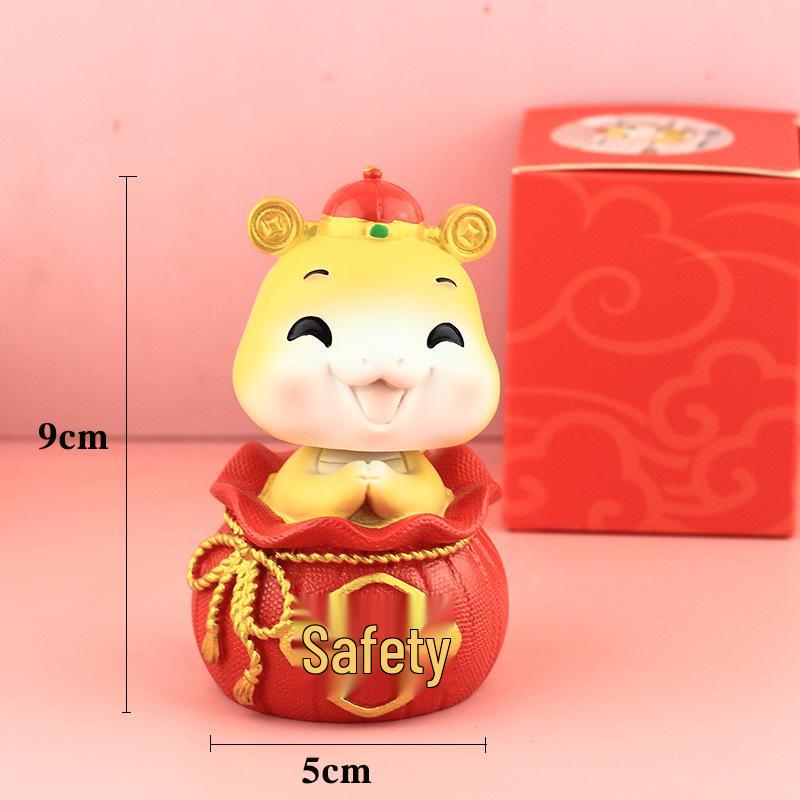 Adorable Bobblehead Resin Figures for Car or Desk Decoration - Perfect New Year Gift