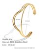 MamacitaSlay 316L Stainless Steel Wave Shaped Cuff Bracelet 18K Gold Plated Waterproof Wrist Jewelry Women's Creative Bracelet