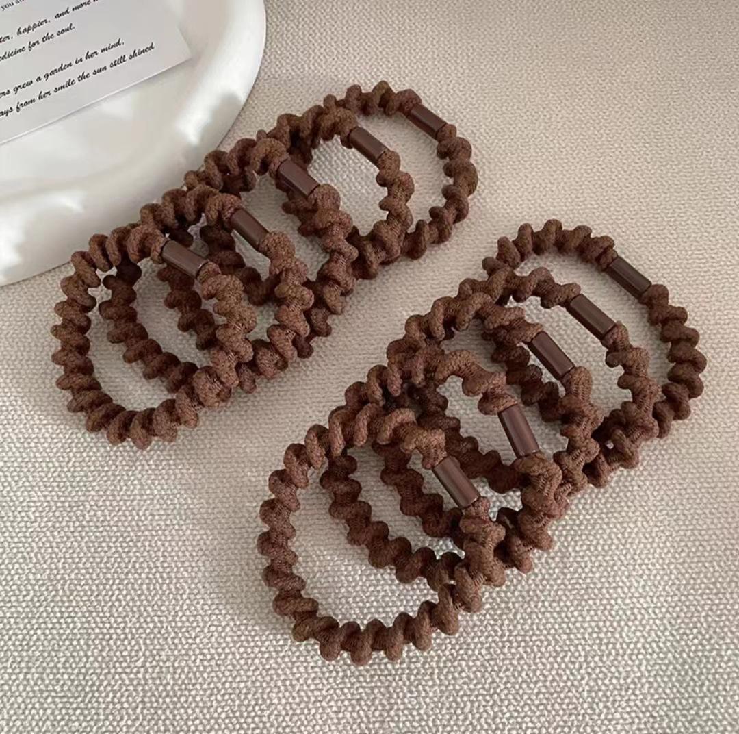 

Черная эластичная повязка для волос с высоким хвостом - стильная кожаная резинка для волос с нитками для женщин