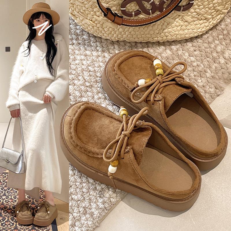 Retro Birkenstock slippers women's autumn wear 2025 new retro one-pedal bag head half slippers are good for casual shoes