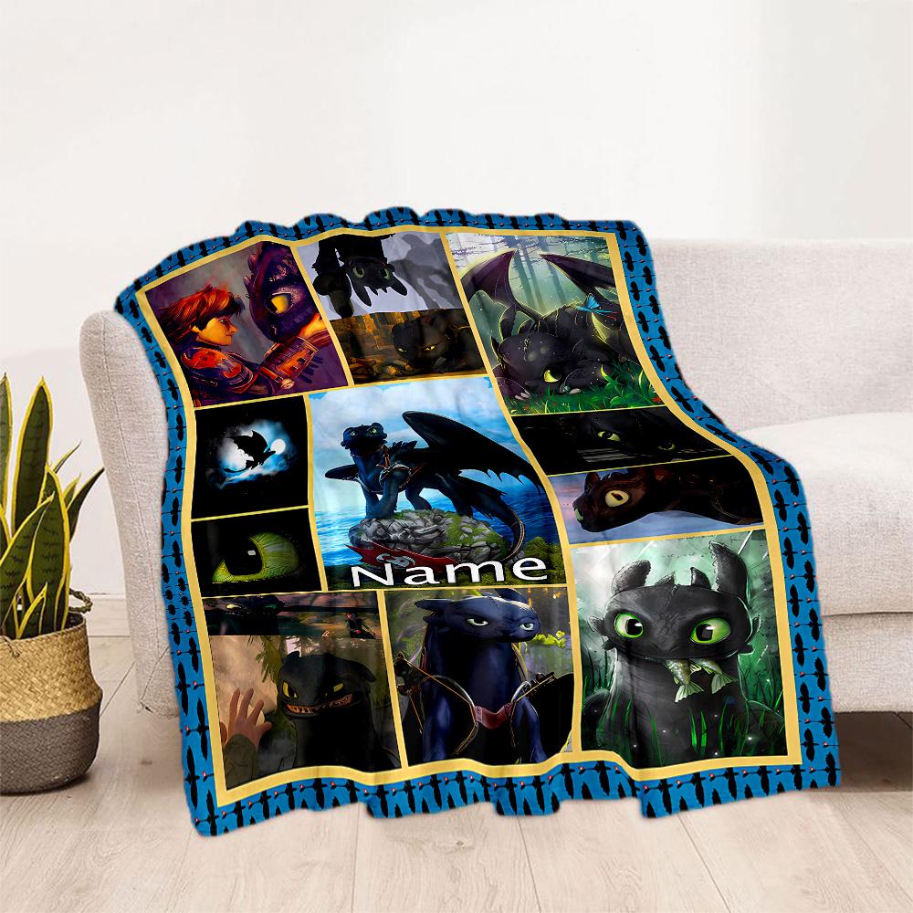 Dragons Friendship Personalized Name Blanket Lightweight Personalized Blanket Comfortable Great for Seaside Picnics Office Home Decor All-Season Use