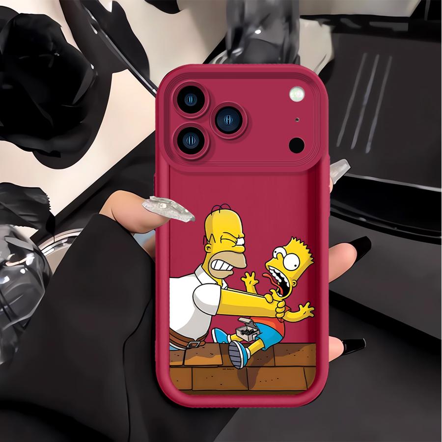 Phone Cover Case for Apple iPhone 17 Pro Max 16e 13 Mini 11 12 16 XR 14 Plus XS Air 15 The Simpsons Homer Bart