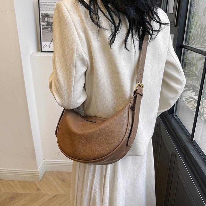2024 Korean Style Soft PU Leather Women's Dumpling Crossbody Bag - Versatile & Fashionable