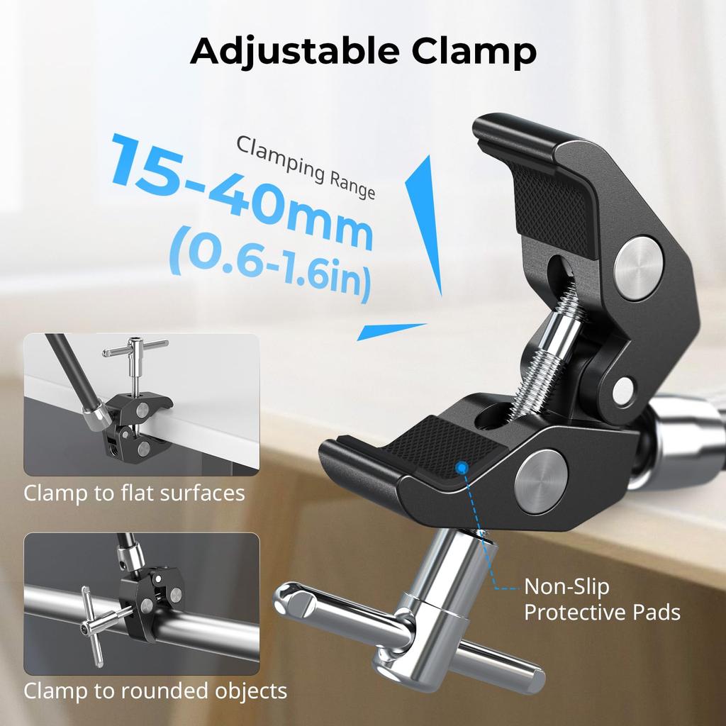 SmallRig Magic Arm with Crab Screw and Retractable Pin for Action Video and Microphones 11" Clamp, 1/4"-20 Cameras, Monitors, Lights, (Product Code