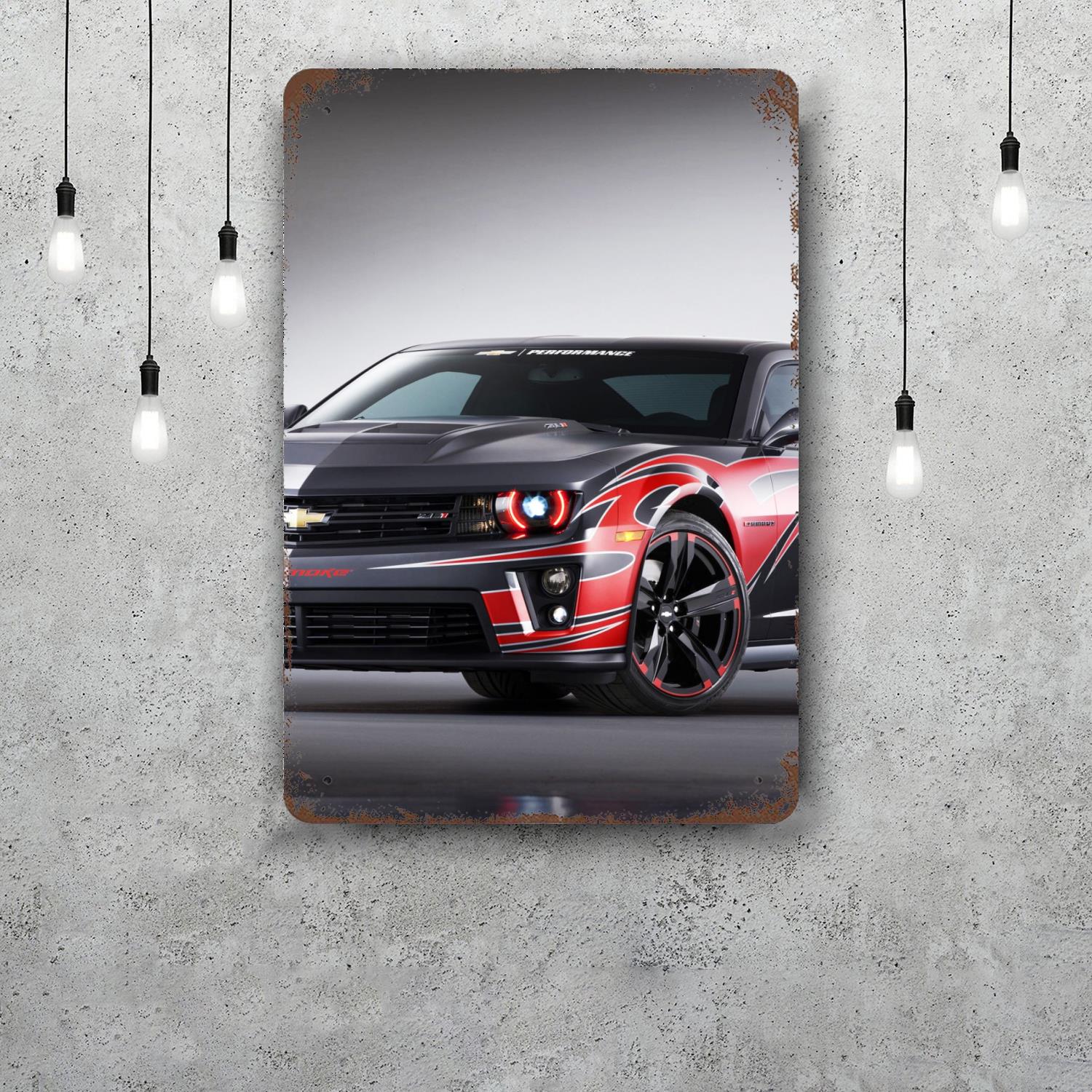 

camaro Classic Poster Rusty Metal Plaque Retro Decorative Plate Bar Man Cave Garage Club Metal Sign Wall Decoration 20x30cm（7.8x11.8inch）