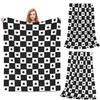 Chess Board Black And White Grid Checkered Blankets Soft Warm Flannel Throw Blanket Bedding for Bed Livingroom Picnic Home Couch