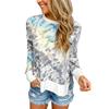 Autumn Plus Size Women's Tie-Dye Gradient Round Neck Long Sleeve Hoodie