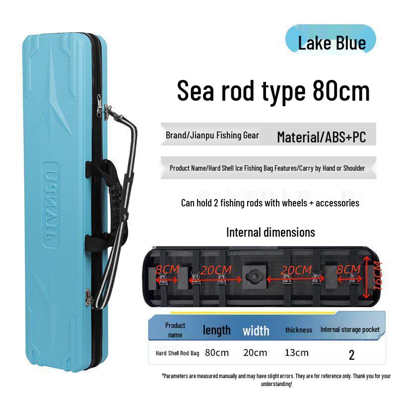 Fish Rod Bag for Raft, Lure, and Sea Fishing - No Disassembly Required, Fits Reel Line Groups, Multiple Models, Winter-Ready Storage.