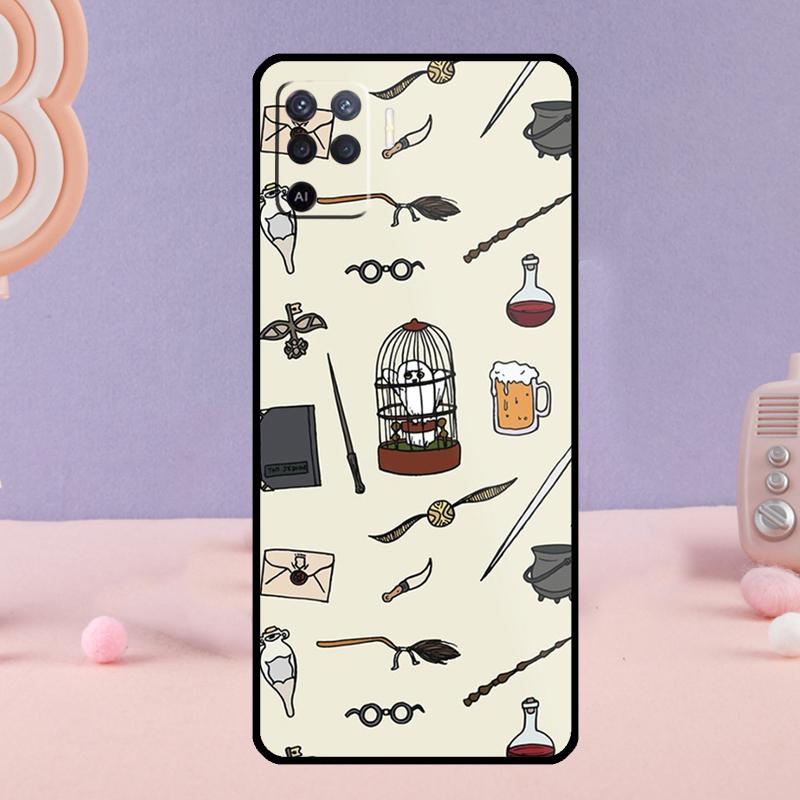 

Мультяшный коллаж с совой Чехол для телефона Для Oppo A18 A38 A58 A78 A98 A74 A94 A54 A40 A60 A80 A16 A76 A96 A15 A57S A17 A77 OPPO A54 4G