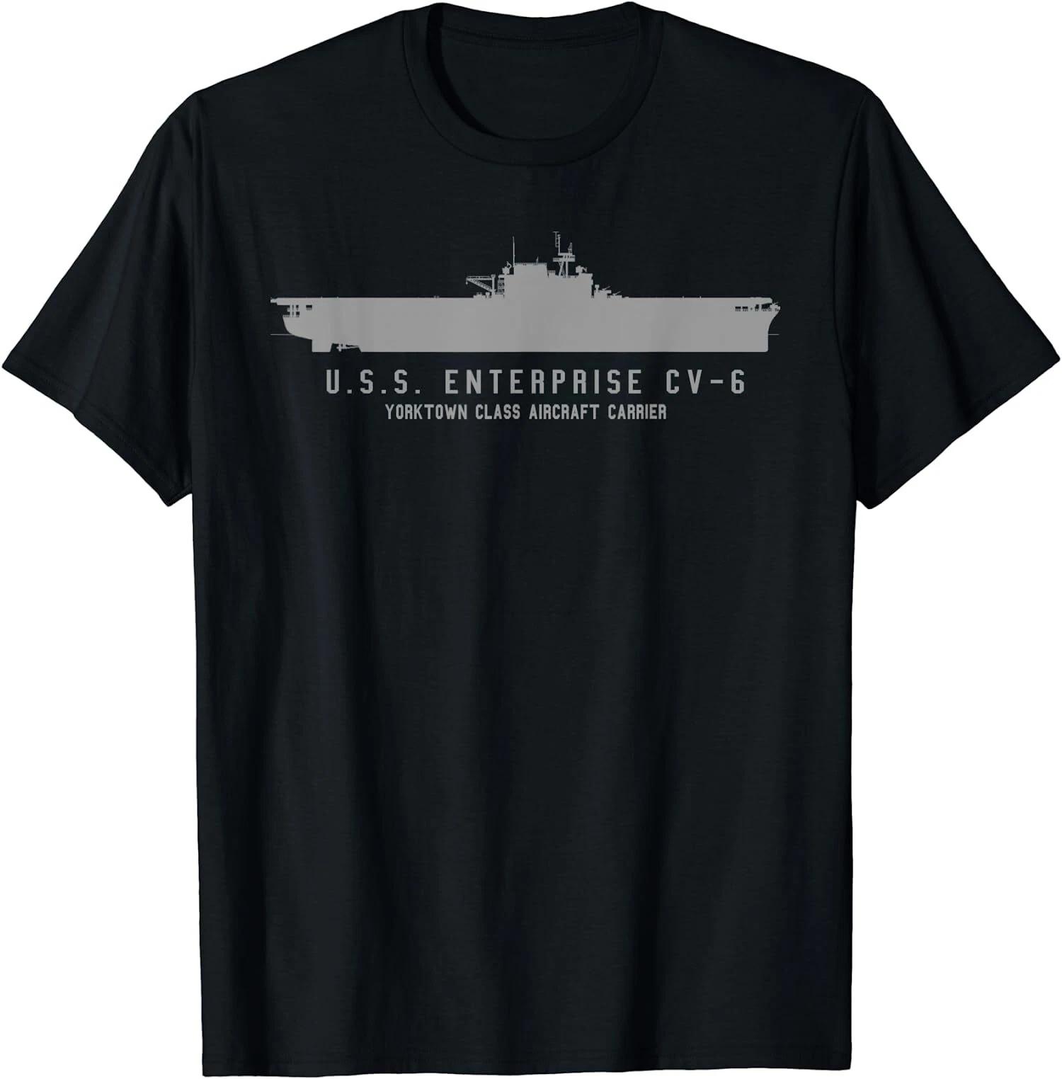 USS Enterprise CV 6 WWII Aircraft Carrier Tech T-Shirt M