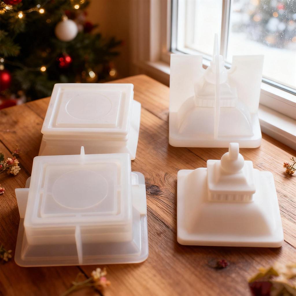 Christmas Silicone Molds Flexible Craft Supplies Christmas Candle Molds Holiday Decor For Wax Plaster Party Lantern Home Decor