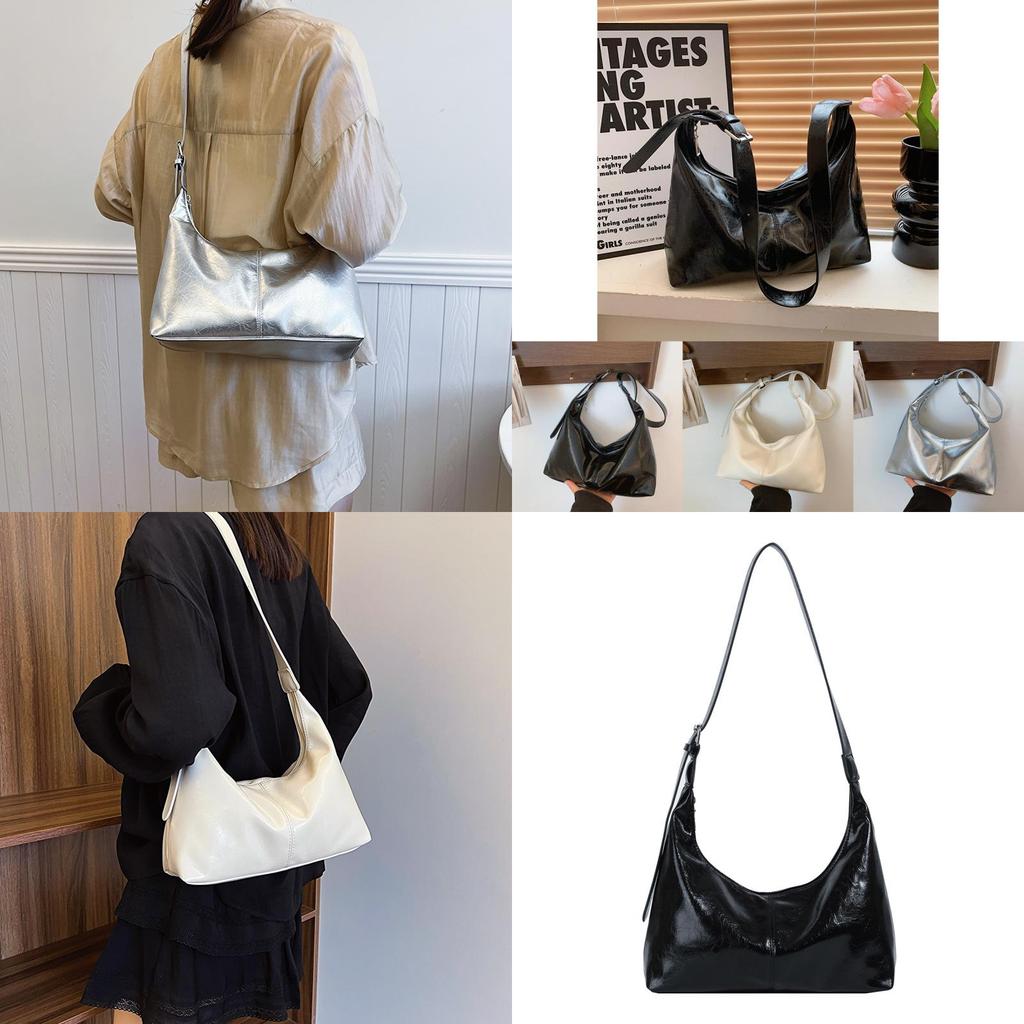 Trendy Street Style Large Capacity Pu Crossbody Bag Fashionable Minimalist Tote Handbag