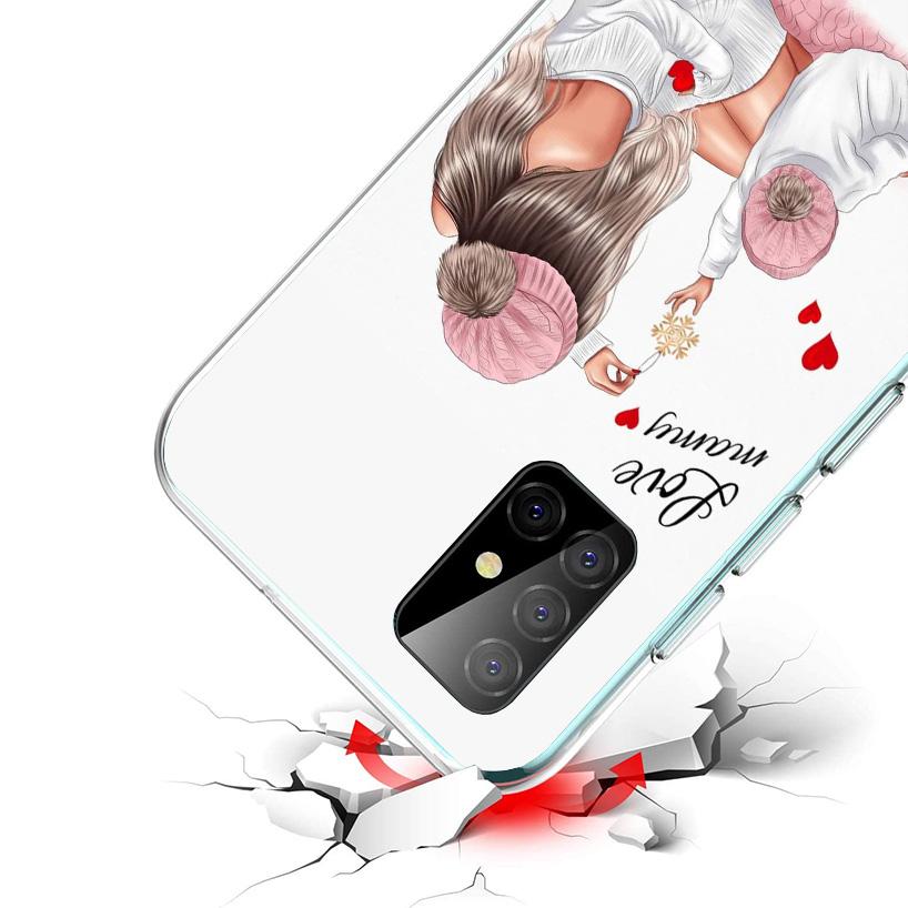 Mom Baby Girls Cover Phone Case For Samsung Galaxy A12 A22 A32 A52 A72 A02S Phone Case Note 20 Ultra 10 S10 Plus A51 A71 A50S A2