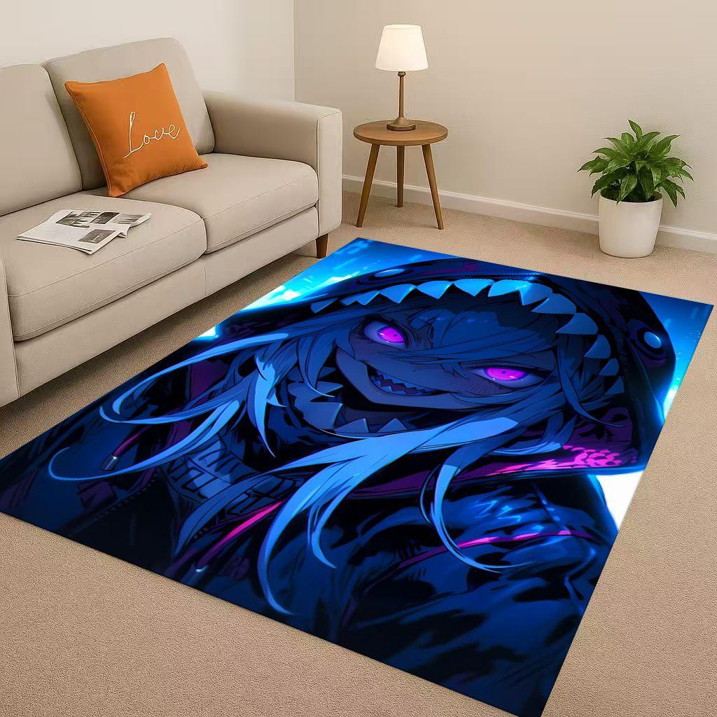 Anime Gawr Gura Hololive Cartoon Cute Girl Living Room Non Slip Area Rug Carpet for Bedroom Playroom Sofa,Home Decor Doormat