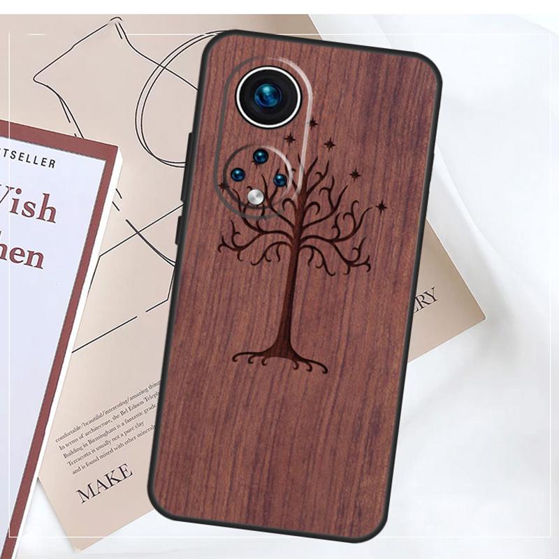 Tree Flower Bamboo Wood Case For Honor Magic 8 7 5 6 Pro Win RT 50 70 90 200 400 Lite X8b X8c X9a X9b X9c X9d Cover