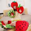 Cute Fashionable Watermelon Headgear Novelty Soft Watermelon Hat Funny Fiber Cotton Watermelon Headdress Cosplay