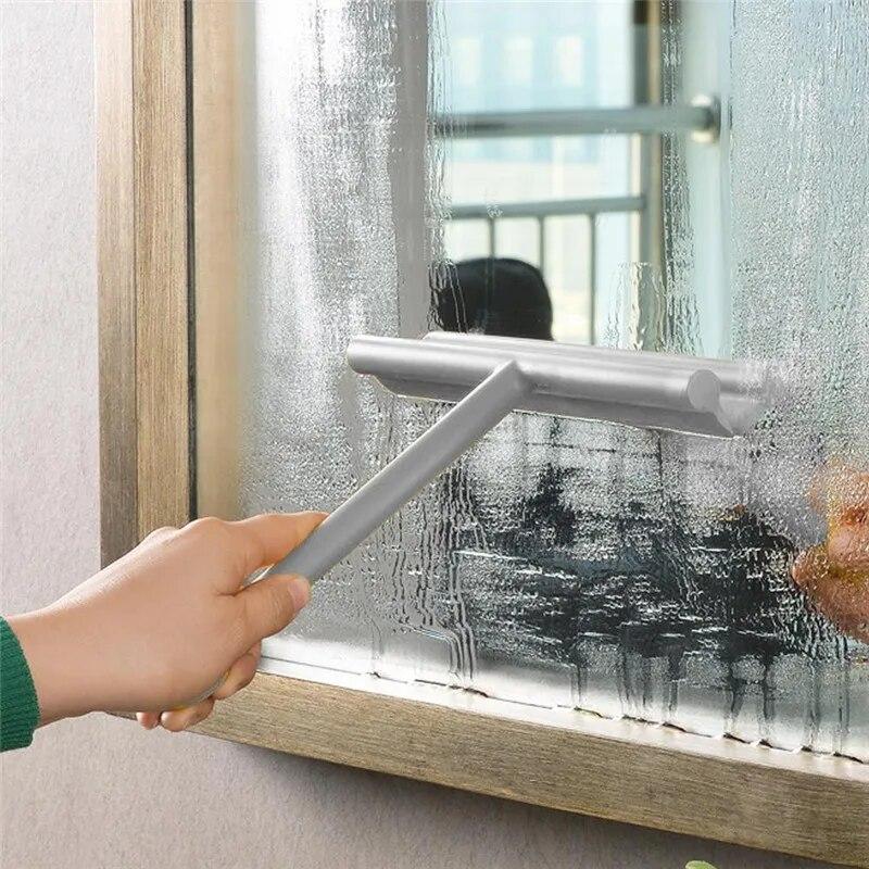 Skrobak do ściągaczki prysznicowej z uchwytem wycieraczka do szkła środek do czyszczenia lusterek z przyssawką łazienka silikonowe narzędzie do czyszczenia
