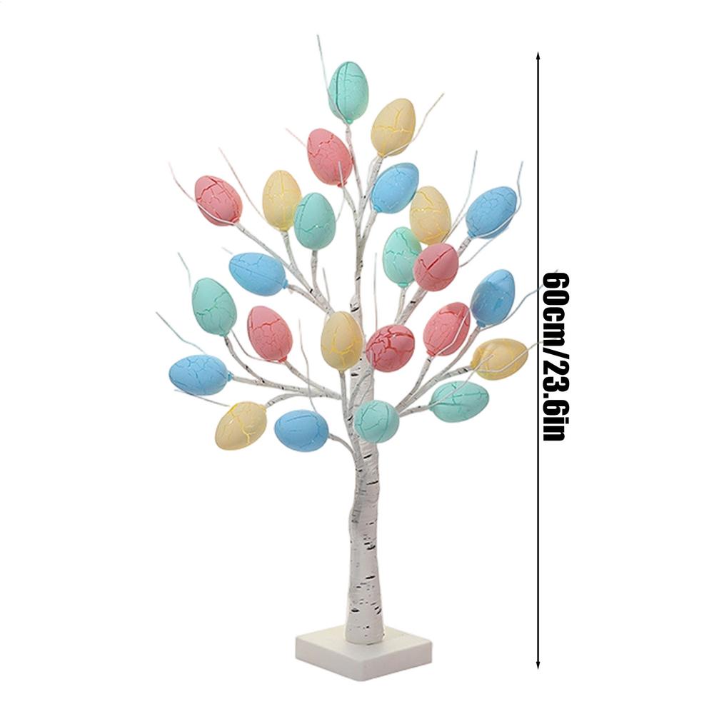 Ostereierbaum LED Biegsame Äste Mittelstück 23,6 Zoll Batterie- und USB-betrieben Ostereier Tischmittelstück für Kinderzimmer