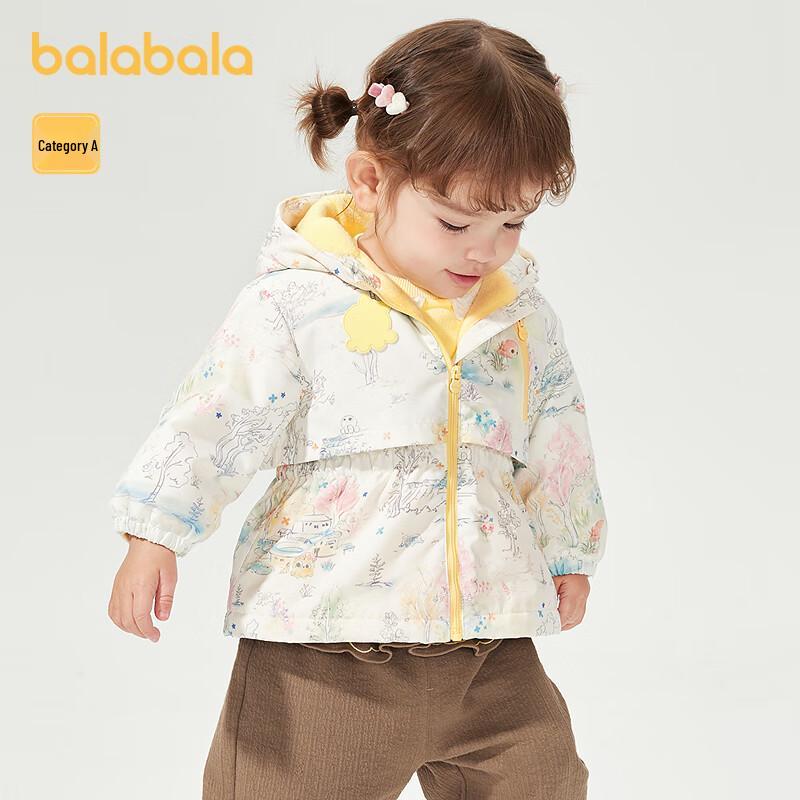 Balabala Kids  Cartoon Hooded Fleece-Lined Jacket 73