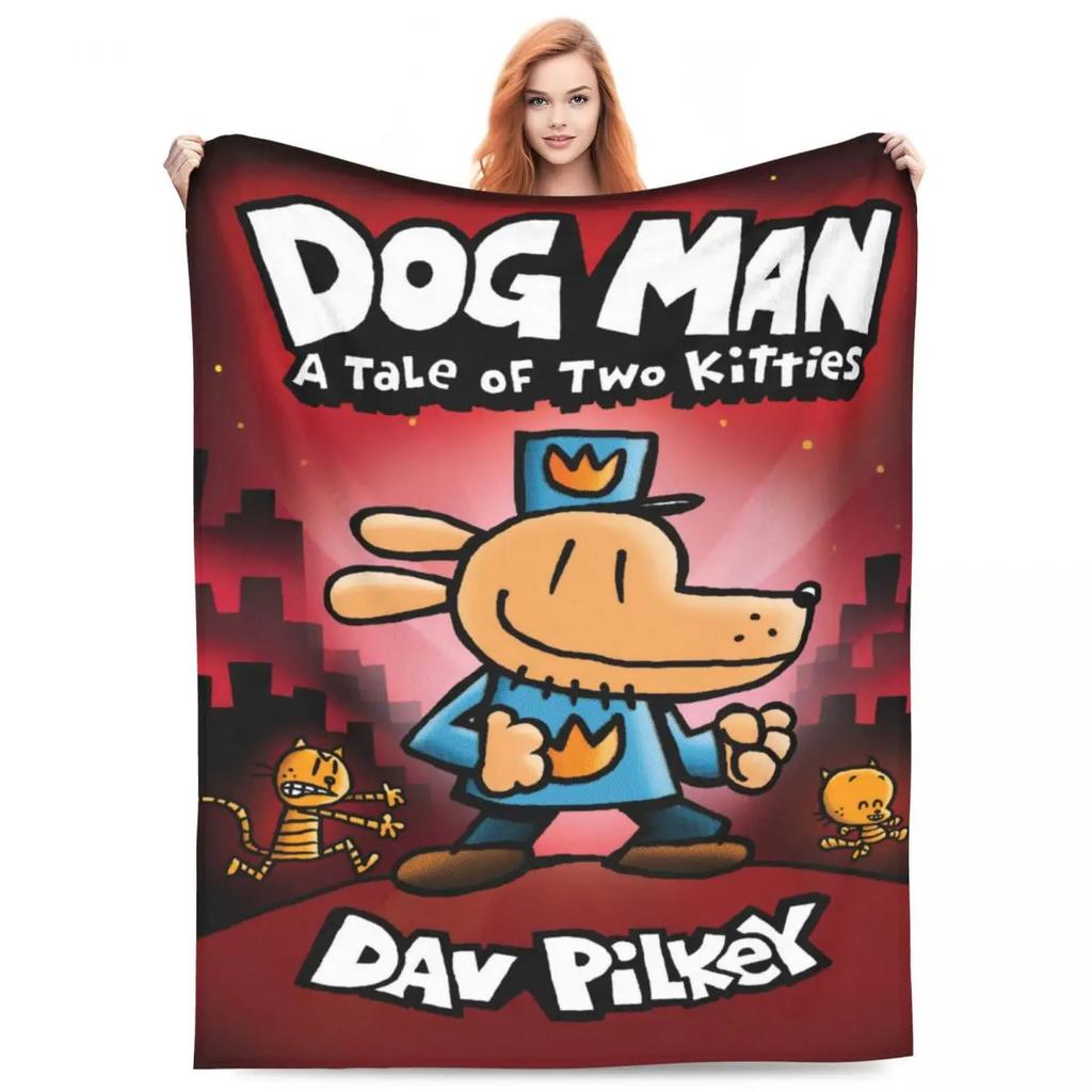 Throw Blanket Dog Man Dogman And Friend Micro Fleece Blanket Four Sizes Cartoon Portable Suitable For Sofa AntiPilling Blanket
