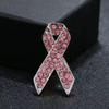 Pink Ribbon Alloy Brooch: Minimalist Women's Welfare Accessory