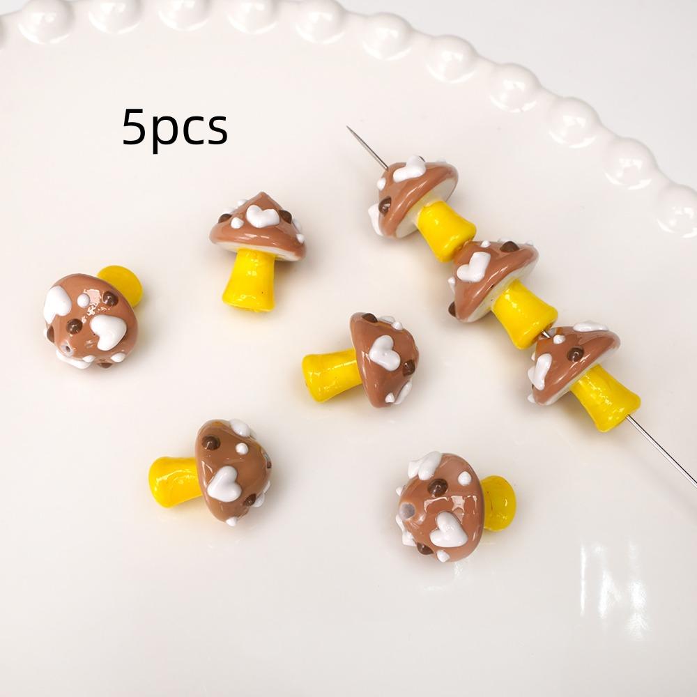 

Handmade Craft Mushroom Glass Loose Beads Cartoon Jewelry Making Material Bracelet Making Kit Style1