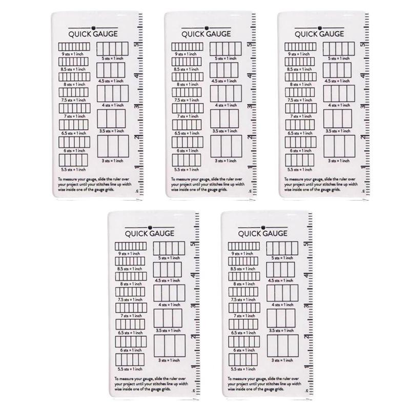 

Precision Stitch Measurement Tool Quick Gauge Ruler For Knitting And Crochet, Portable Craft Companion(5Pcs)