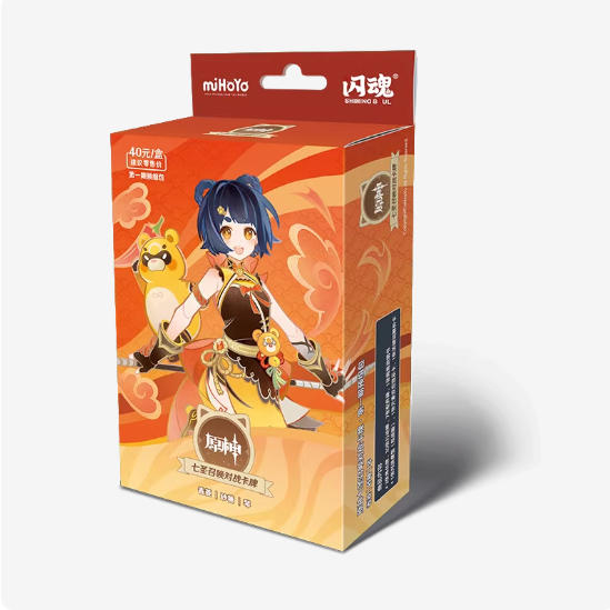 Genuine Genshin Impact Seven Sacred Summons Duel Game Card Volume 4 Booster Pack Anime Character Collection Card Kids Toys Gifts