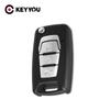 KEYYOU Neuankunft Klappbarer Fernbedienung Autoschlüssel Schale Etui Fob 3 Tasten Für SsangYong Korando New Actyon C200 2016 2017 Unbeschnitten