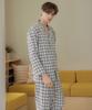 [May Flower] G. Club Check Long Sleeve Lightly Brushed Pure Cotton Men's Plus Size Pajama Set [Shipped from Korea] 100% Authentic