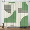 Geometric Green Shower Curtain: Embrace The Modern Design, Soft Fabric, And Trendy Vibes For Your Stylish Bathroom