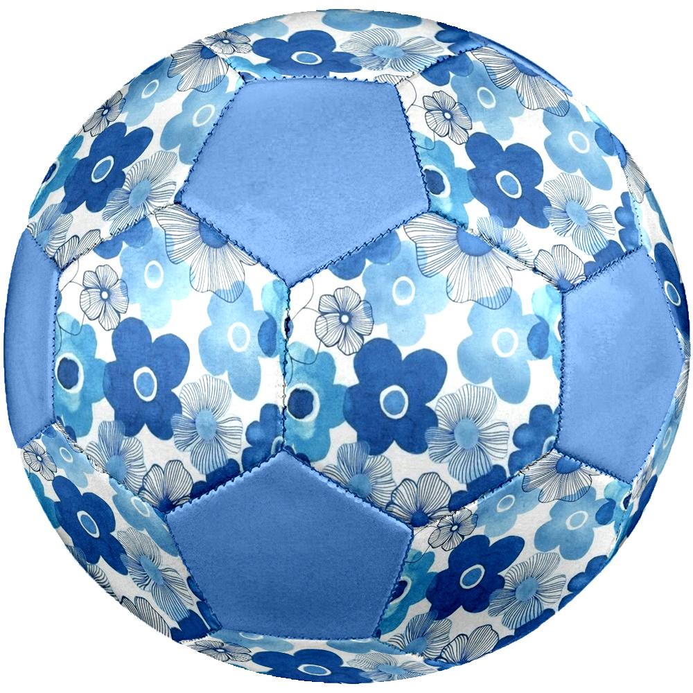 1pc Blue Floral Background Outdoor Sports Football, Size 5, Comfortable And Durable Feel,Gift yy26060416