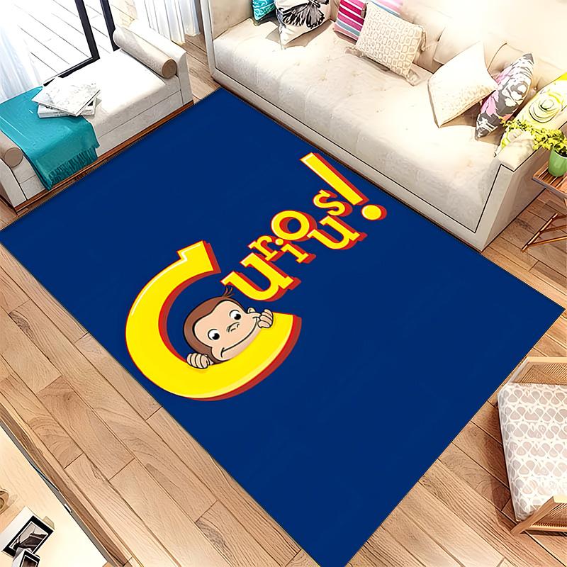 Neugieriger George (5) Teppich Geeignet Für Wohnzimmer Schlafzimmer Computerräume Essbereiche Und Platzierung Unter Tischen Und Stühlen Auch Eine Ideale Wahl Für O