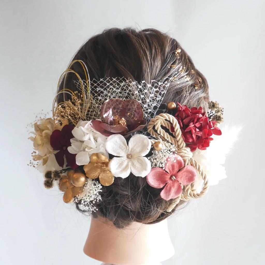 Lomeri Hair Dried Size L3 Available In 6 for and Ornament, Flowers, (Red), Colors, Coming-of-Age Ceremonies, Graduations, Weddings.