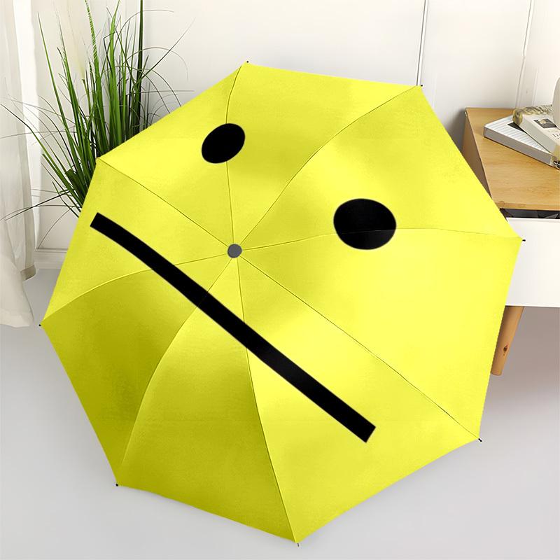 1pc Neutral Expression Icon Automatic Umbrella - Automatic Opening And Closing, Sturdy Iron Frame, Formal Occasions Yy251018172