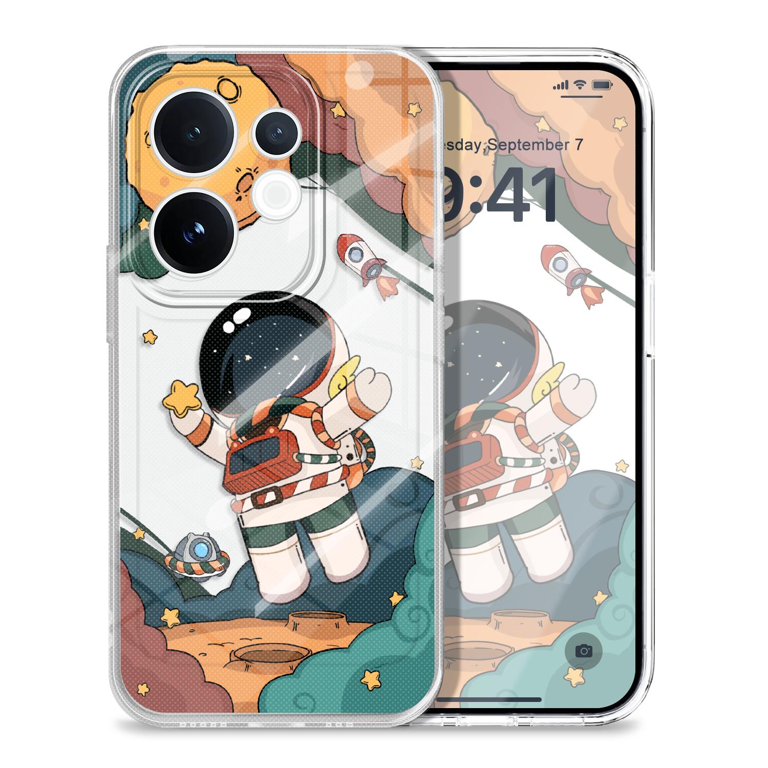

Dream Astronaut Transparent Phone Case For VIVO V60 V50 V40 V30E V29 V29E V27 V27E V25 V23 V23E Lite Pro Soft TPU Cover V50 5G прозорий