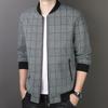 Spring and Autumn Jacket Men's Jacket Business Casual Young and Middle-aged Simple Fashion Baseball Collar Plaid Jacket Men's Clothing