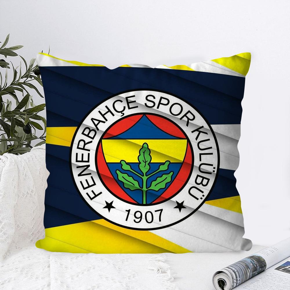 F-F Fenerbahce Federa Lusso Quadrata Camera da Letto Divano Cuscino Comfort per il Tempo Libero Auto Soggiorno Decorazione Casa
